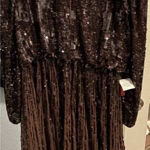 201- size 20 Mac Duggal Brown Sequin Dress
